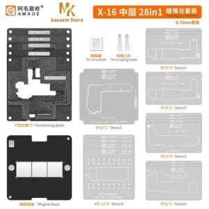Amaoe 28-in-1 Middle Layer Stencil for iPhone X–16PM